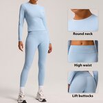 Women's Gym Suit Manufacturer - OEM/ODM Custom Winter Brushed Longsleeve Set