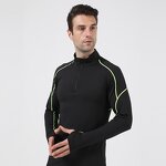 Men's Sports Shirt Manufacturer - OEM/ODM Custom Stand Collar Half Zip Long Sleeve