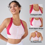Sports Bra Manufacturer - OEM/ODM Custom Anti-Sagging Zipper Contrast Bra