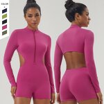 Women's Jumpsuit Manufacturer - OEM/ODM Custom Backless Soft Comfortable Half Zipper