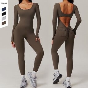 Women's Romper Manufacturer - OEM/ODM Custom Beauty Back Double Pocket Jumpsuit