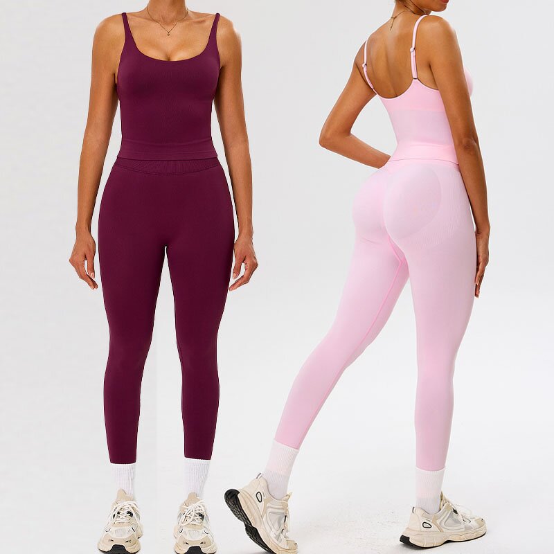 Women's Yoga Set Manufacturer - OEM/ODM Custom 2-Piece Tank Top Leggings Set