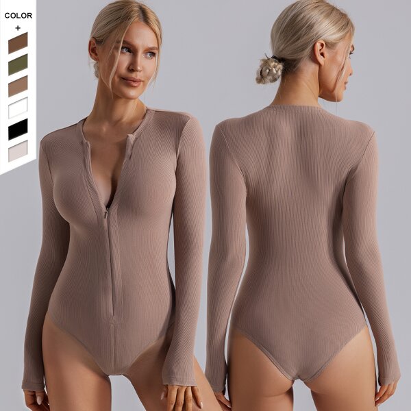 Women's Bodysuit Manufacturer - OEM/ODM Custom Long Sleeve Quick Dry Nude Jumpsuit