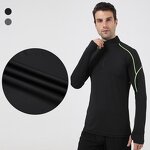 Men's Sports Shirt Manufacturer - OEM/ODM Custom Stand Collar Half Zip Long Sleeve