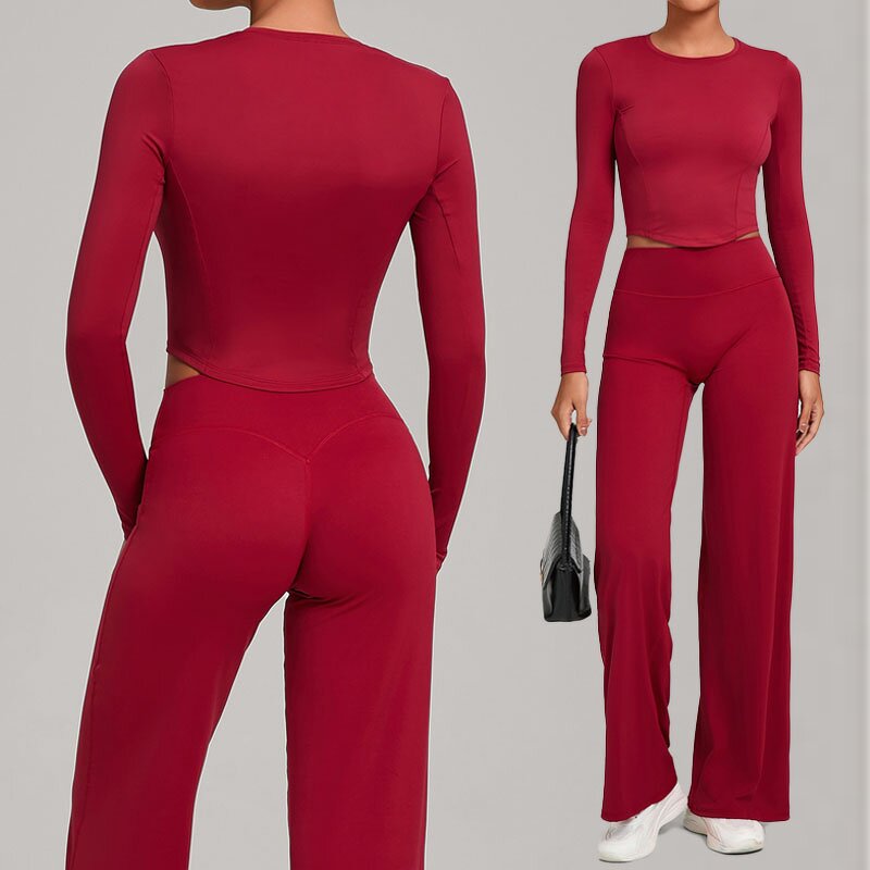 Women's Yoga Set Manufacturer - OEM/ODM Custom 2-Piece Seamless Long Sleeve Set