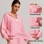 Women's Hoodie Manufacturer - OEM/ODM Custom Full Open Zipper Loose Hoodie