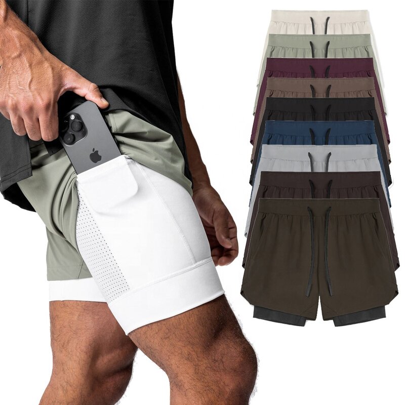 Men's Sports Shorts Manufacturer - OEM/ODM Custom Mesh Double-layer Workout Shorts