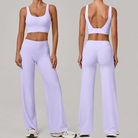 Women's Yoga Set Manufacturer - OEM/ODM Custom 2-Piece High Waist Straight Pants