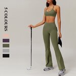 Women's Sport Suit Manufacturer - OEM/ODM Custom Thin Strap Wide Leg Gym Set