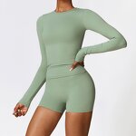 Women's Top Manufacturer - OEM/ODM Custom Woolen Long Sleeve Yoga Clothing