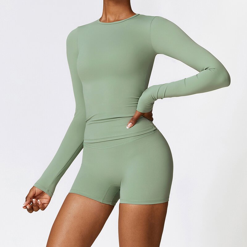 Women's Top Manufacturer - OEM/ODM Custom Woolen Long Sleeve Yoga Clothing