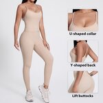 Women's Bodysuit Manufacturer - OEM/ODM Custom Round Neck Y-shaped Beauty Back Bodysuit