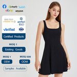 Women's Tennis Skirt Manufacturer - OEM/ODM Custom Square Neck Shoulder Design Skirt