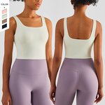 Yoga Tank Top Manufacturer - OEM/ODM Custom Nude Square Neck Fixed Cup Top