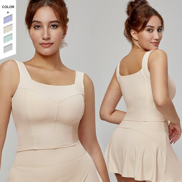 Women's Sports Vest Manufacturer - OEM/ODM Custom Fixed Cup Widen Shoulder Vest