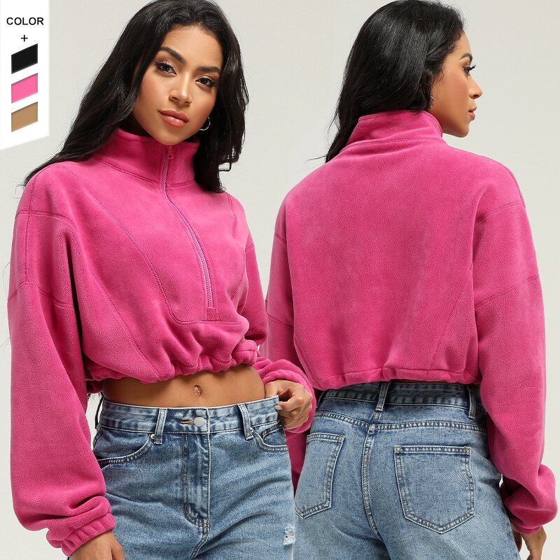 Women's Hoodie Manufacturer - OEM/ODM Custom Thicken Keep Warm Stand Collar Hoodie