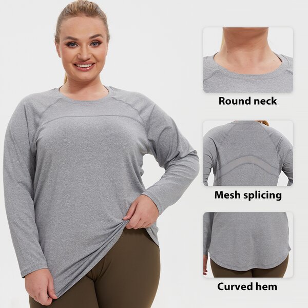 Women's Sportswear Manufacturer - OEM/ODM Custom Plus Size Mesh Splicing T-Shirt