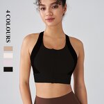 Sports Bra Manufacturer - OEM/ODM Custom Anti-Sagging Zipper Contrast Bra