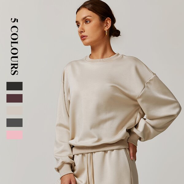 Women's Pullover Manufacturer - OEM/ODM Custom Rib Bottom Round Neck Hoodie