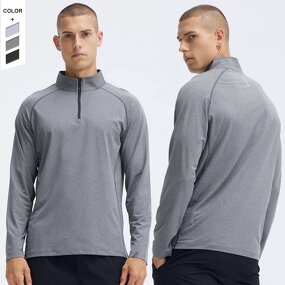 Men's Sports Top Manufacturer - OEM/ODM Custom Half Zip Running Stand up Collar Top