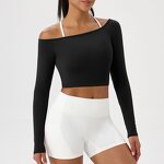 Women's Tshirt Manufacturer - OEM/ODM Custom One Shoulder Long Sleeve T-shirt