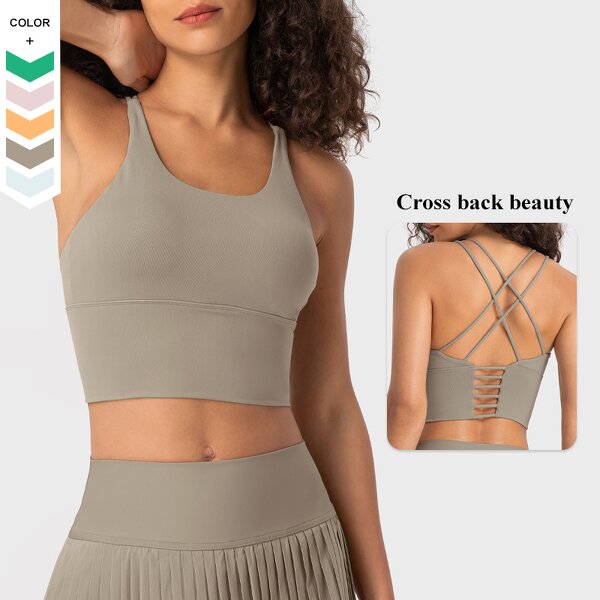 Sports Bra Manufacturer - OEM/ODM Custom Widened Shoulder Straps Cross Back Bra