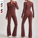 Women's Jumpsuit Manufacturer - OEM/ODM Custom Long-Sleeved Zipper Hip Lifting Jumpsuit