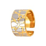 Open Ring Manufacturer - Custom Two Tone Pebble Wide Face