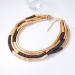 Punk Necklace Supplier - Custom Metal Wood Multi Layer