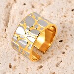 Open Ring Manufacturer - Custom Two Tone Pebble Wide Face