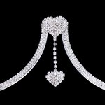 Chest Support Jewelry Supplier - Custom Double Heart Rhinestone