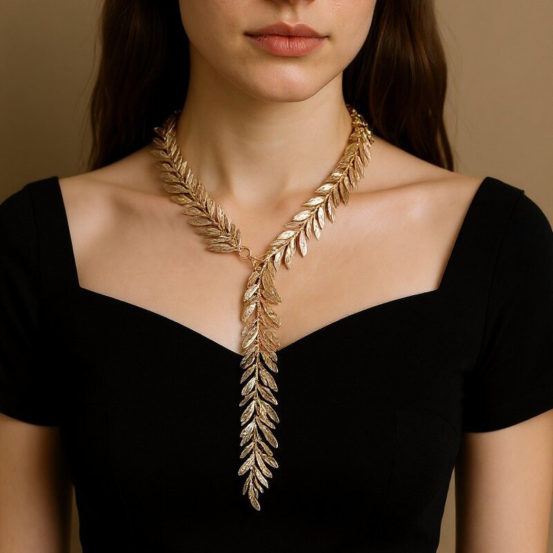 Leaf Necklace Manufacturer - Custom Alloy Blade Texture