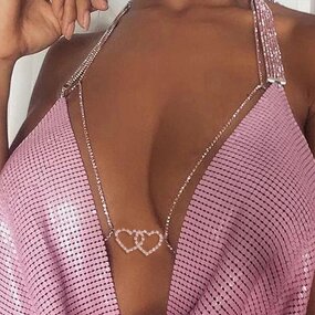Bikini Chest Chain Factory - Custom Simple Diamond love Heart