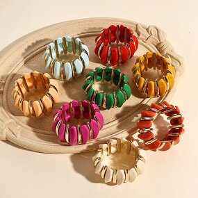 Resin Bracelet Supplier - Custom Splicing Electroplated Gold