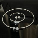 Wedding Jewelry Set Supplier - Custom Pearl Zircon Bride Set