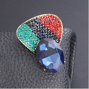 Sapphire Brooch Supplier - Custom High-end Fan-shaped OEM