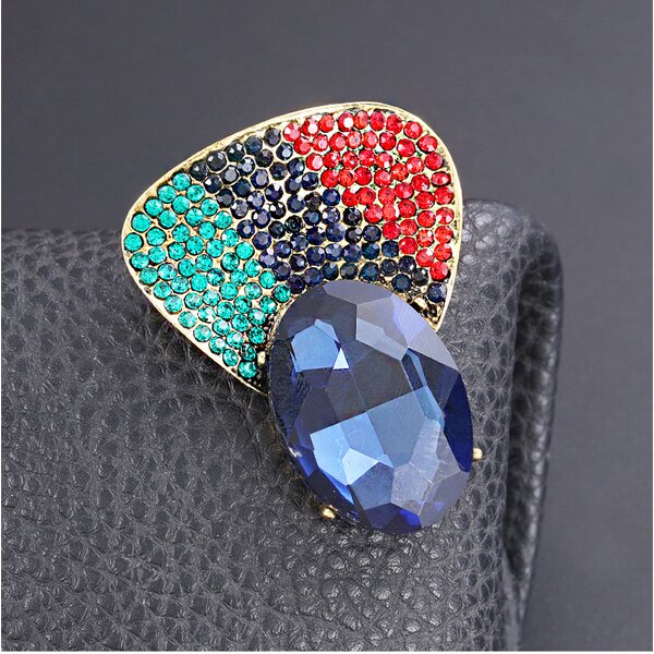 Sapphire Brooch Supplier - Custom High-end Fan-shaped OEM