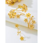 Gold Jewelry Set Manufacturer - Custom Pearl Flower Bangles