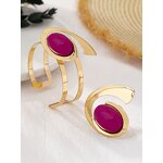 Bangle Ring Set Supplier - Custom Punk Red Gemstone OEM