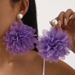 Flower Earrings Supplier - Custom Summer Sweet Fabric Pearl