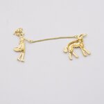 Metallic Brooch Manufacturer - Custom Noblewoman Holding Dog