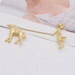 Metallic Brooch Manufacturer - Custom Noblewoman Holding Dog