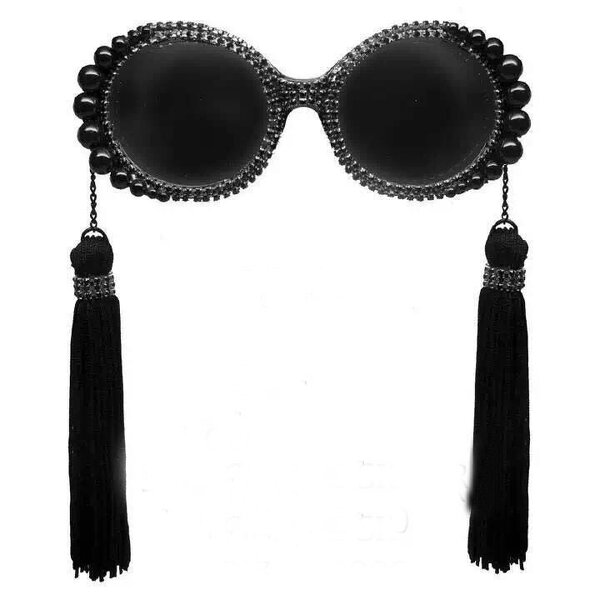 Round Frame Sunglasses Supplier - Custom Tassel Pearl Rhinestone