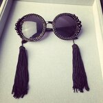Round Frame Sunglasses Supplier - Custom Tassel Pearl Rhinestone