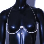 Chest Support Jewelry Supplier - Custom Double Heart Rhinestone