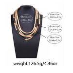 Punk Necklace Supplier - Custom Metal Wood Multi Layer