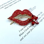 Red Lip Brooch Factory - Custom Alloy Crystal Rhinestone