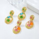 Stud Earrings Manufacturer - Custom Green Rhinestone Round