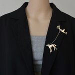 Metallic Brooch Manufacturer - Custom Noblewoman Holding Dog