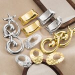 Geometric Earrings Manufacturer - Custom Irregular Gold Drop